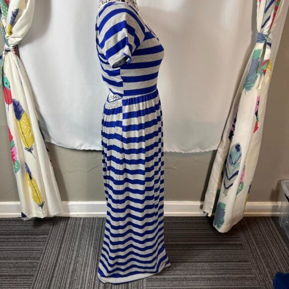 Bailey Girl Royal Blue & Gray Striped Cutout Maxi Dress Size M - Picture 6 of 10